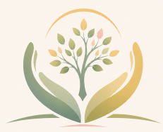 Dr. Jennifer Lotz, PsyD – logo and homepage link.  Two hands cupped upward holding a small tree